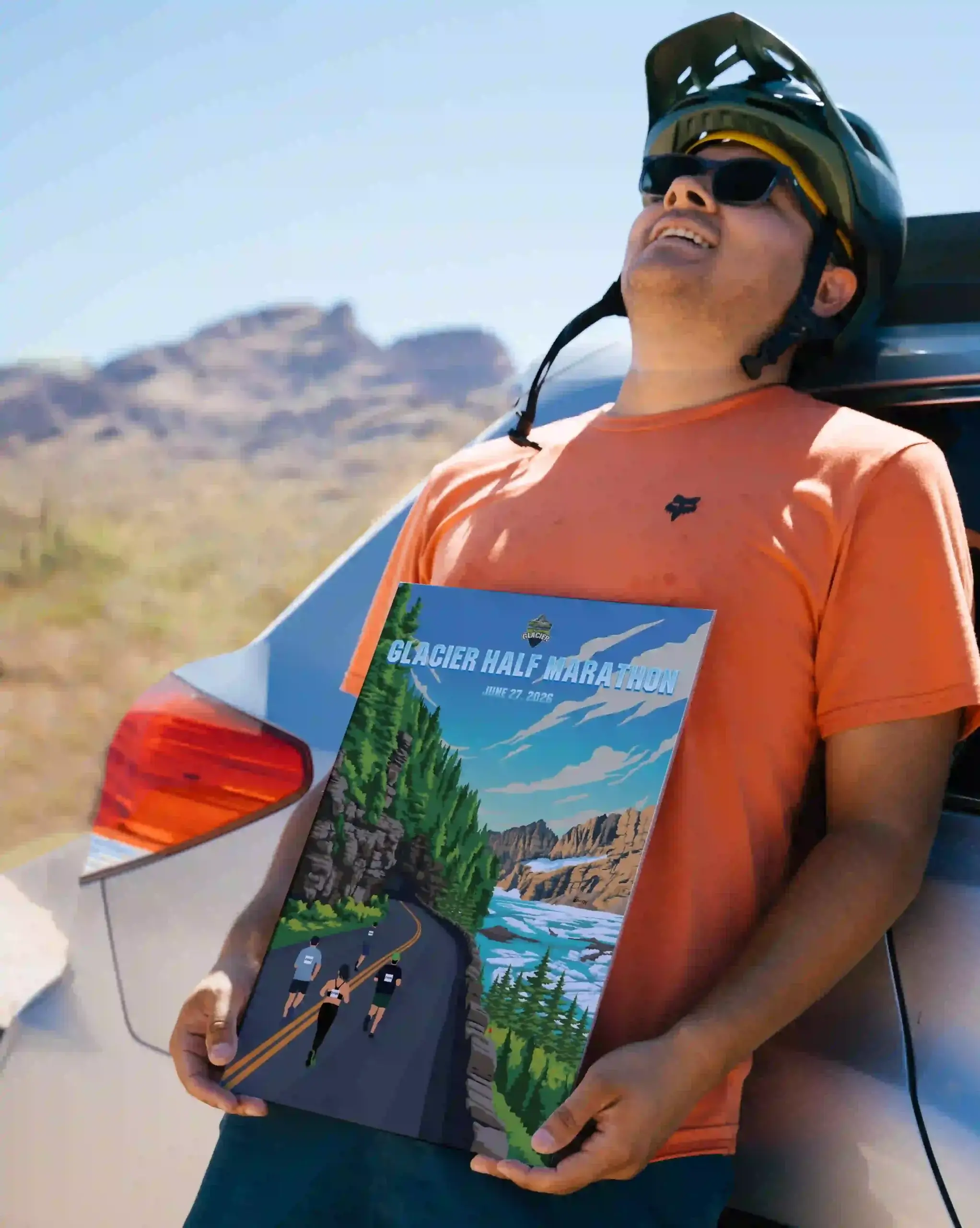 Glacier Half Marathon_With Car Poster