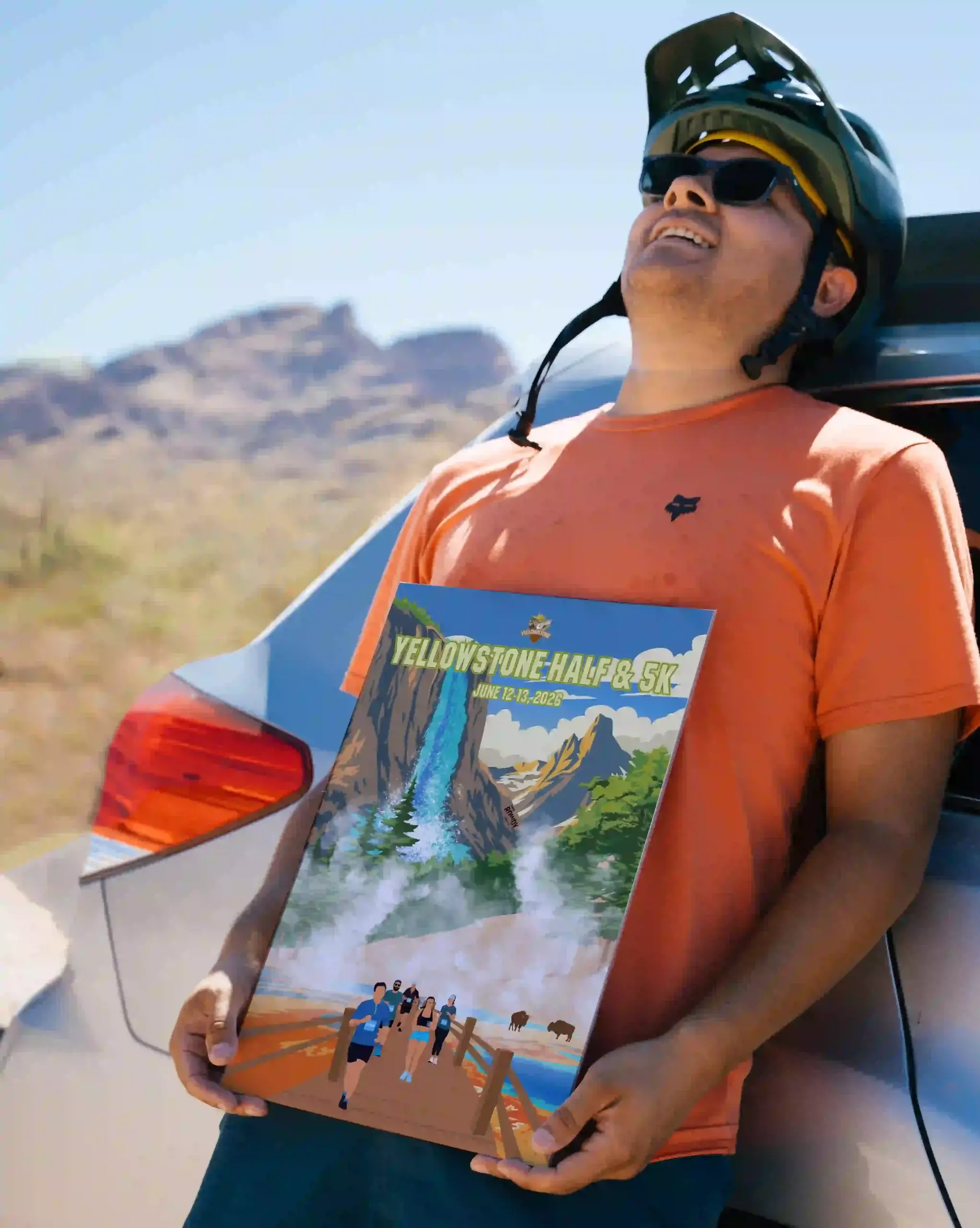 Yellowstone Half Marathon_With Car Poster